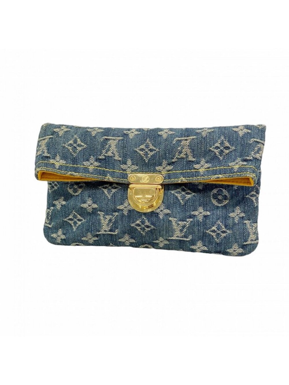 Louis Vuitton Pouch Monogram Denim Pochette Plat Blue - Picture 1 of 9